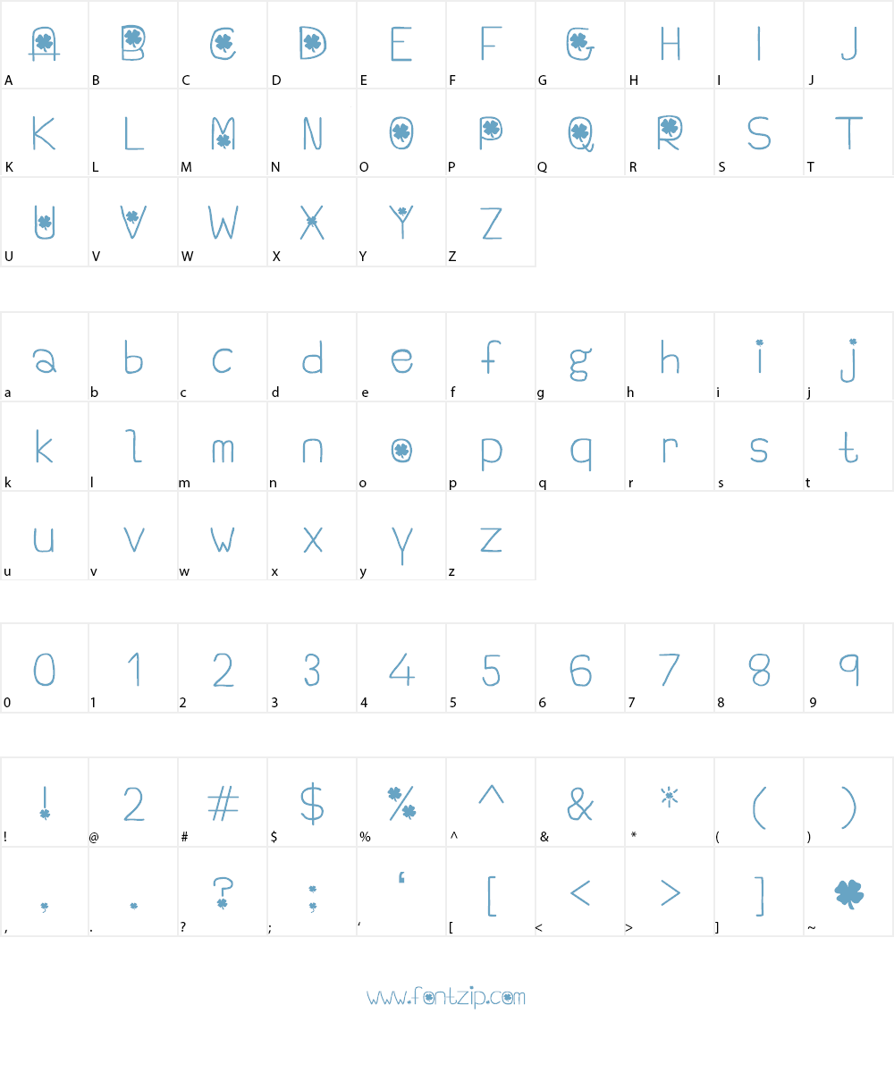 Emerald Isle Font Character